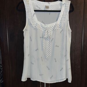 Disney White Sleeveless Top with Bow Detail